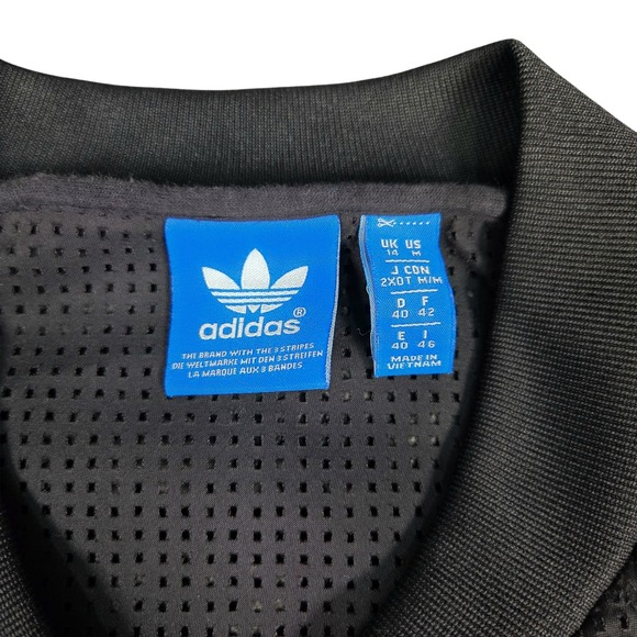 Adidas Originals Berlin 3 Stripes Trefoil 1972 Jacket‎ Mesh Black White Medium - Picture 6 of 12